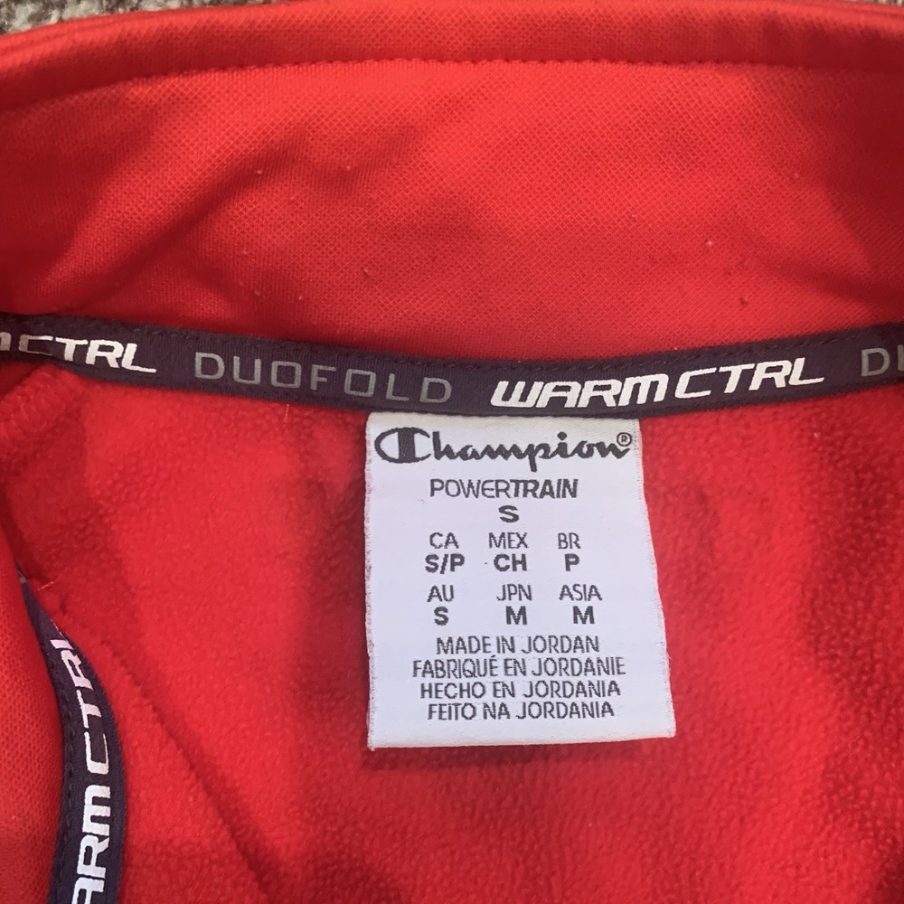 Champion Pullover‎ Sweatshirt Men's Small Red 1/4 Zip - Picture 3 of 10
